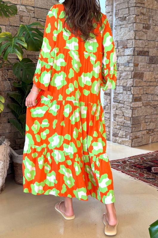 Riven Tiered Maxi Dress Aperol